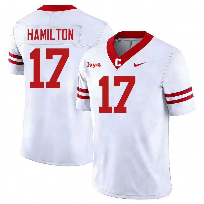Cornell Big Red #17 TJ Hamilton College Football Jerseys,Uniforms Stitched-White
